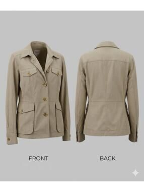 ✨ 🤎VTG Y2K Emanuel Ungaro Liberté Safari Utility Jacket Beige S 2/36 8866-9🤎